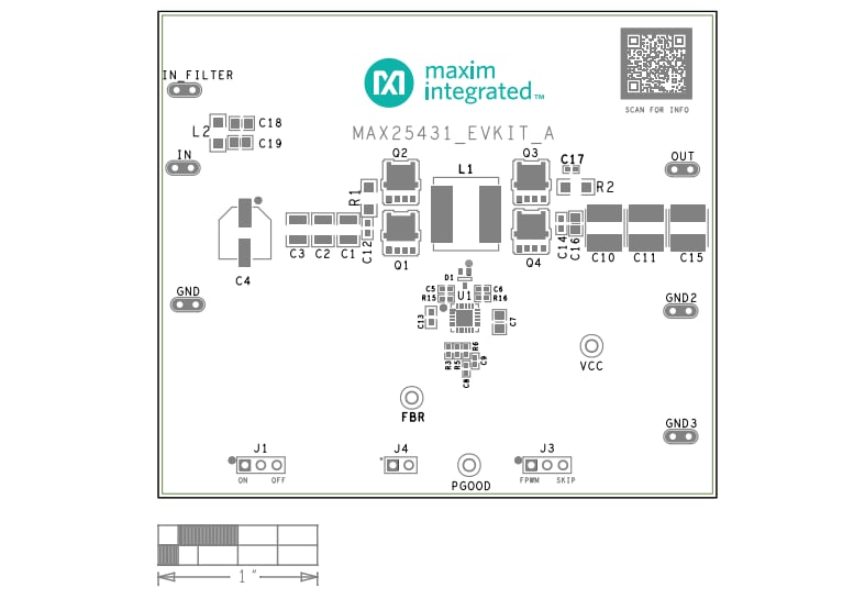 Technische Zeichnung - Analog Devices Inc. MAX25431EVKIT Evaluierungskit